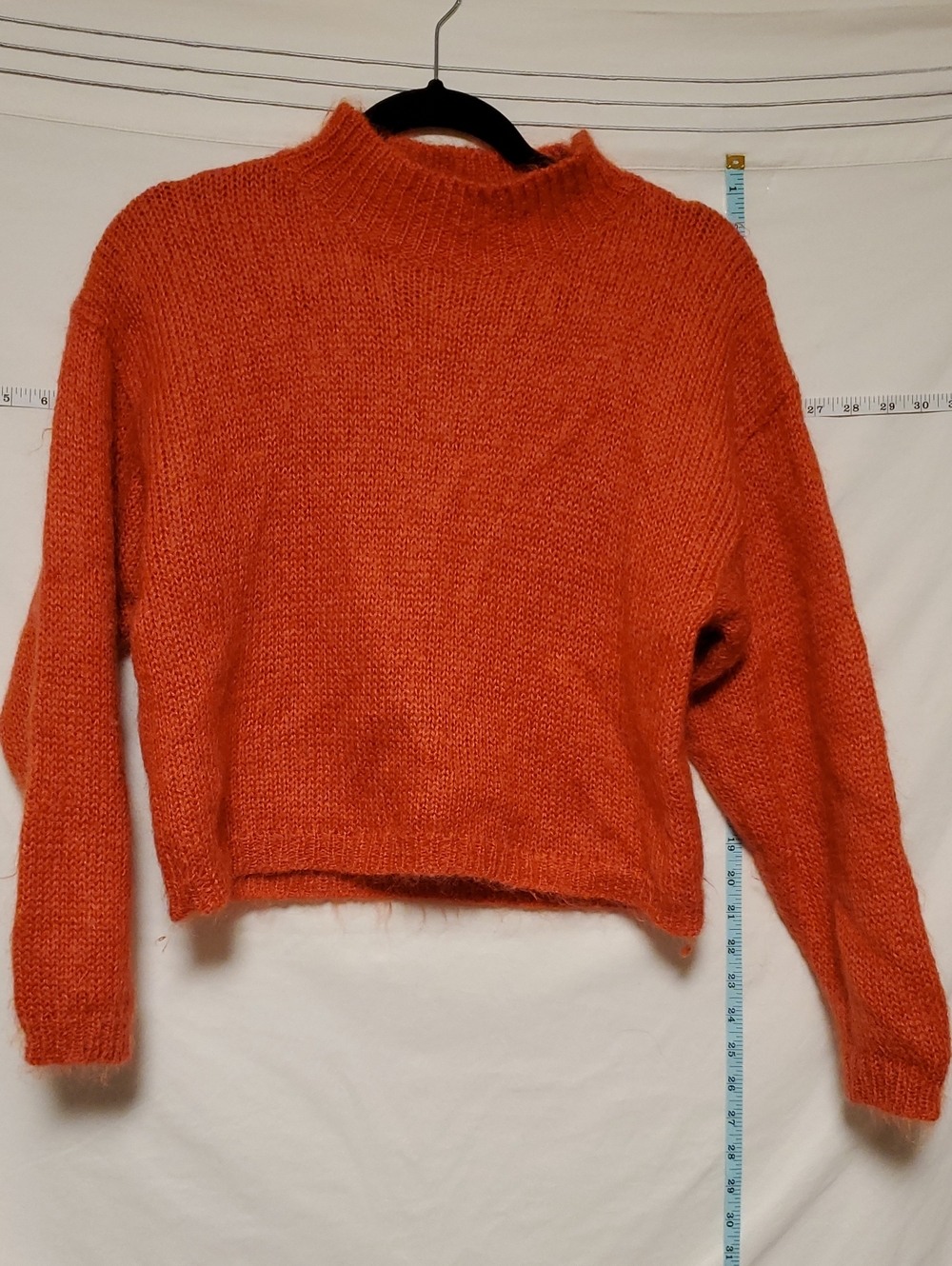 Interim Mohair Blend Orange Sweater Sm Fall Academia Office Cozy Staple Autumn